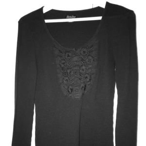 Lucky long sleeve black top